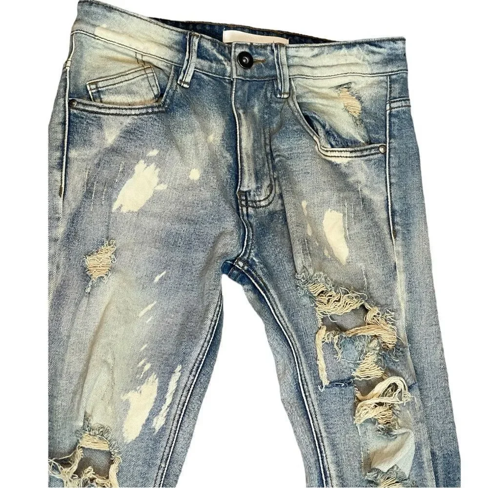 KDNK 11 4 14 11 Destroyed Jeans with Zipper Ankles size 31